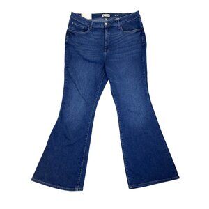 Warp + Weft Womens Blue Denim Flare Jeans Miami High Rise Stretch Sz 22 - New